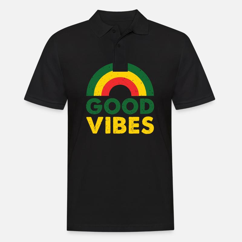 Good Vibes Only Rasta Reggae Roots - Männer Poloshirt - Schwarz