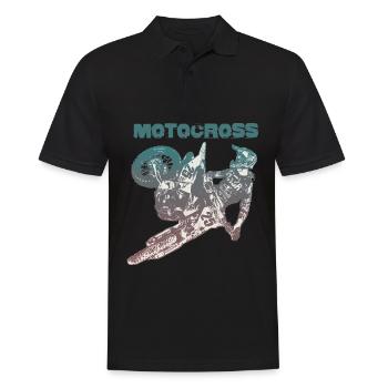 Motocross moto cross biker - Polo Homme - noir - Devant - Kai (181cm)