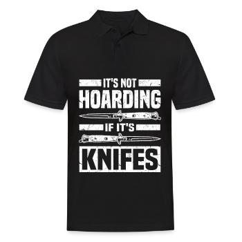 Messer sammeln - Männer Poloshirt - Schwarz - Vorne - Kai (181cm)