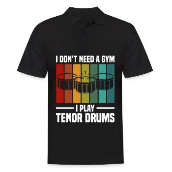 Tenortrommel - Männer Poloshirt - Schwarz - Vorne - Kai (181cm)