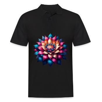 Mandala coloré fleur de lotus - Polo Homme - noir - Devant - Kai (181cm)