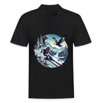 Adventure winter sports with wild animals - Men's Polo Shirt - black - Front - Kai (181cm)