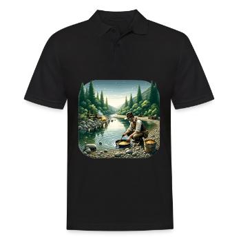 Gold Diggers By The River At Sunset In The - Men's Polo Shirt - black - Front - Kai (181cm)