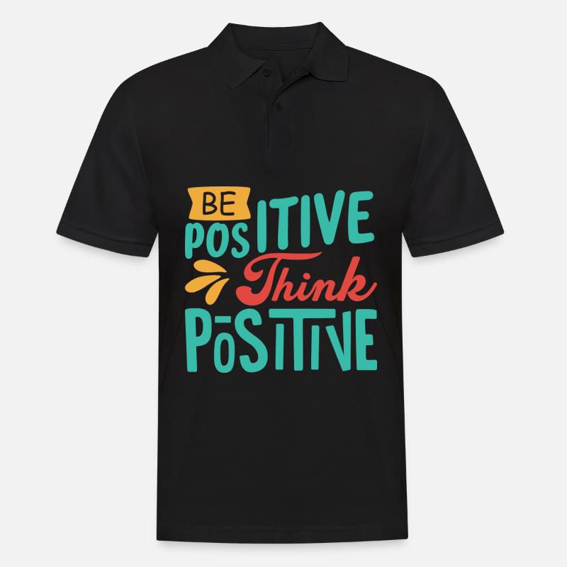 Sei Positiv, denk Positiv - Männer Poloshirt - Schwarz