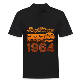 Halloween Pumpkin Birthday Year of Construction 1964 Vintage - Men's Polo Shirt - black - Front - Kai (181cm)