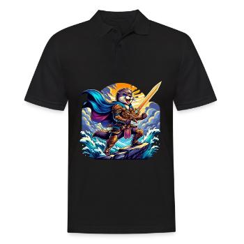 Fearless Warrior Otter with Sword - Men's Polo Shirt - black - Front - Kai (181cm)