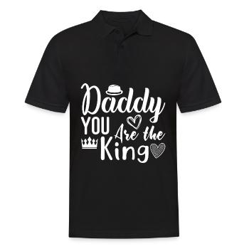 Papa you are the king, Dad you are the King - Men's Polo Shirt - black - Front - Kai (181cm)