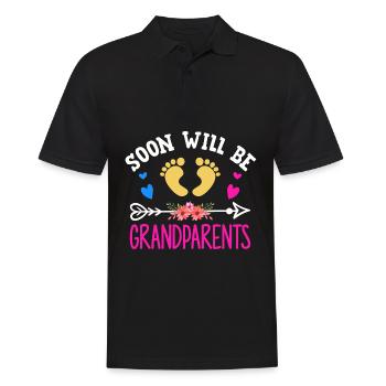 Bald werden wir Oma und Opa, Wir werden Großeltern - Männer Poloshirt - Schwarz - Vorne - Kai (181cm)