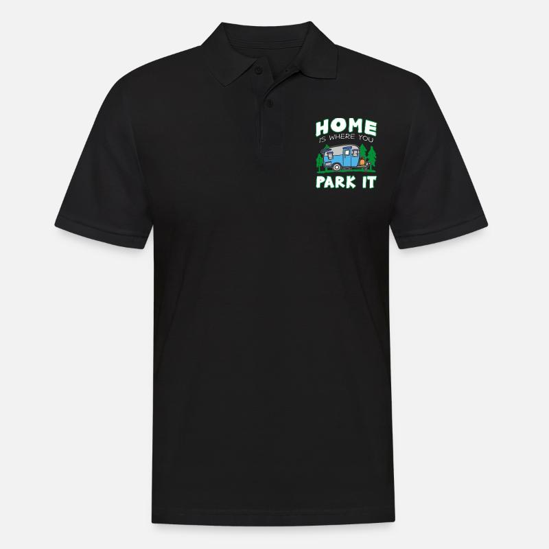 Wohnwagen - Männer Poloshirt - Schwarz