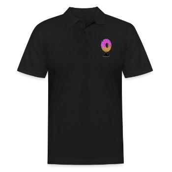 Donutworld - Männer Poloshirt - Schwarz - Vorne - Kai (181cm)