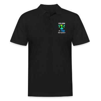 Ich bin 1 Jahr eins Kinder Geburtstag Party witzig - Männer Poloshirt - Schwarz - Vorne - Kai (181cm)
