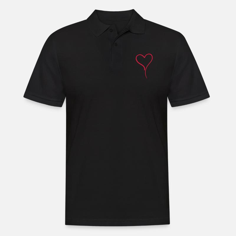 herz - Männer Poloshirt - Schwarz