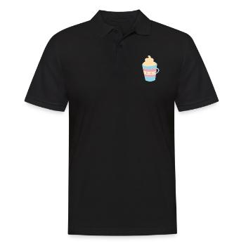 Cup | Hot chocolate | gift idea - Men's Polo Shirt - black - Front - Kai (181cm)