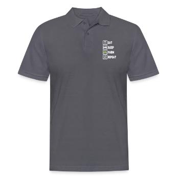 Eat Sleep Farm Repeat - Men's Polo Shirt - charcoal grey - Front - Nico (186cm)