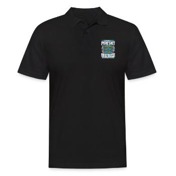 Perfektion aus Niederösterreich – Stolz und Heimat - Männer Poloshirt - Schwarz - Vorne - Kai (181cm)