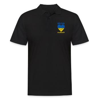 Bayern Solidarität Ukraine Friede Peace Herz - Männer Poloshirt - Schwarz - Vorne - Kai (181cm)
