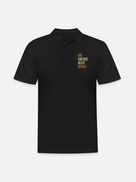 EAT COLLECT SLEEP REPEAT - Men's Polo Shirt - black