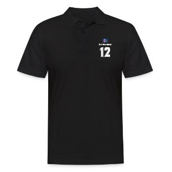Island Trikot Nr.12 - Männer Poloshirt - Schwarz - Vorne - Kai (181cm)