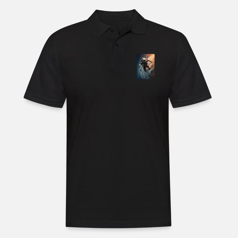 Astronaute dans l’espace - Polo Homme - noir