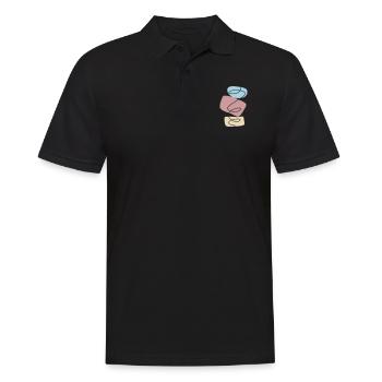 Abstraktes Design Steine stapeln - Männer Poloshirt - Schwarz - Vorne - Kai (181cm)