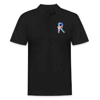 Lettre r watercolor - Polo Homme - noir - Devant - Kai (181cm)