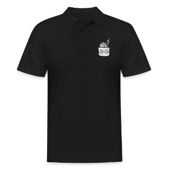 Cool Cactus with Glasses - Men's Polo Shirt - black - Front - Kai (181cm)