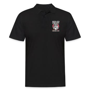 Katze Sibirische Geschenk - Männer Poloshirt - Schwarz - Vorne - Kai (181cm)