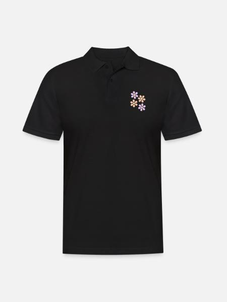 Blume pastell Blume Blumen pastell Blumen flieder - Männer Poloshirt - Schwarz