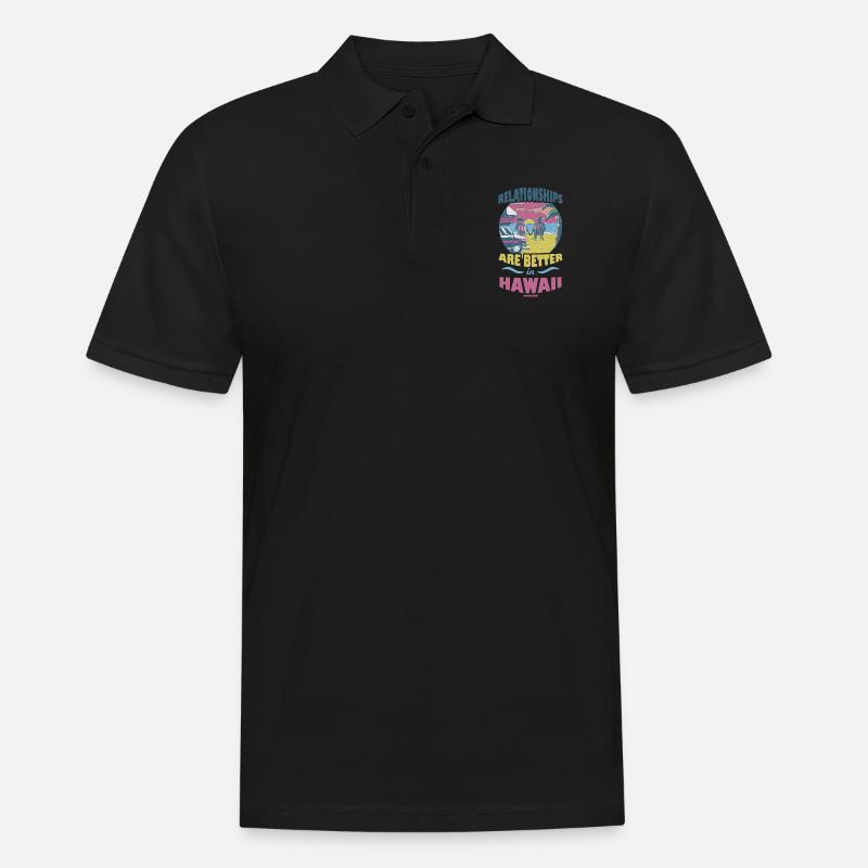 Hawaii - Männer Poloshirt - Schwarz