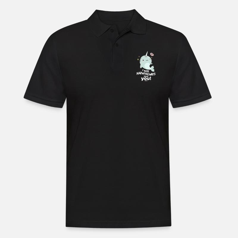 Narwal - Männer Poloshirt - Schwarz