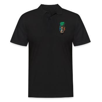 Conception de cerf mystique : Inspiration de la forêt enchantée - Polo Homme - noir - Devant - Kai (181cm)