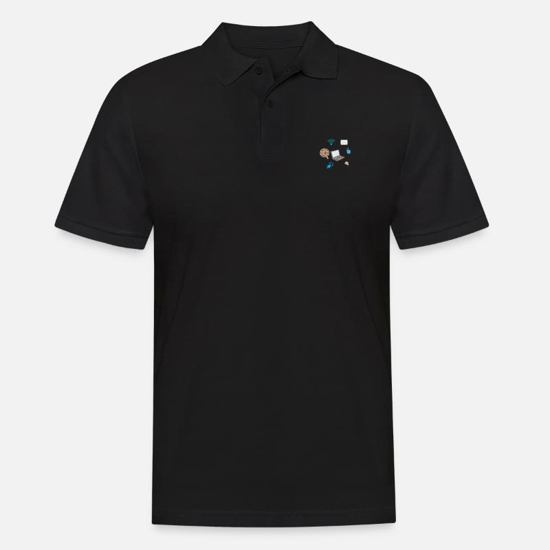 ORDINATEUR CONNECTE - Polo Homme - noir