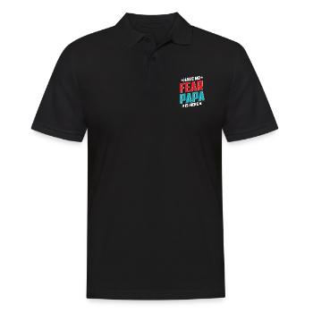 Hab keine Angst, Papa ist hier - Männer Poloshirt - Schwarz - Vorne - Kai (181cm)