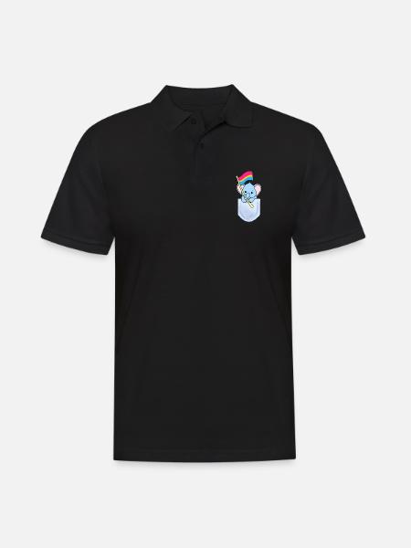 Elephant in pocket Pan Pride - Men's Polo Shirt - black