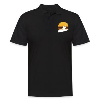 Kajak Sonne Vintage 70er - Männer Poloshirt - Schwarz - Vorne - Kai (181cm)