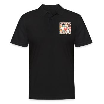 Cartoon Love - Men's Polo Shirt - black - Front - Kai (181cm)