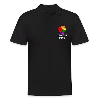 Love is love - Männer Poloshirt - Schwarz - Vorne - Kai (181cm)