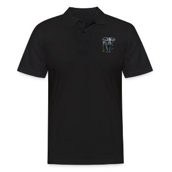Elephant iriszierend II - Männer Poloshirt - Schwarz - Vorne - Kai (181cm)