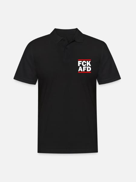 Fck afd - Männer Poloshirt - Schwarz