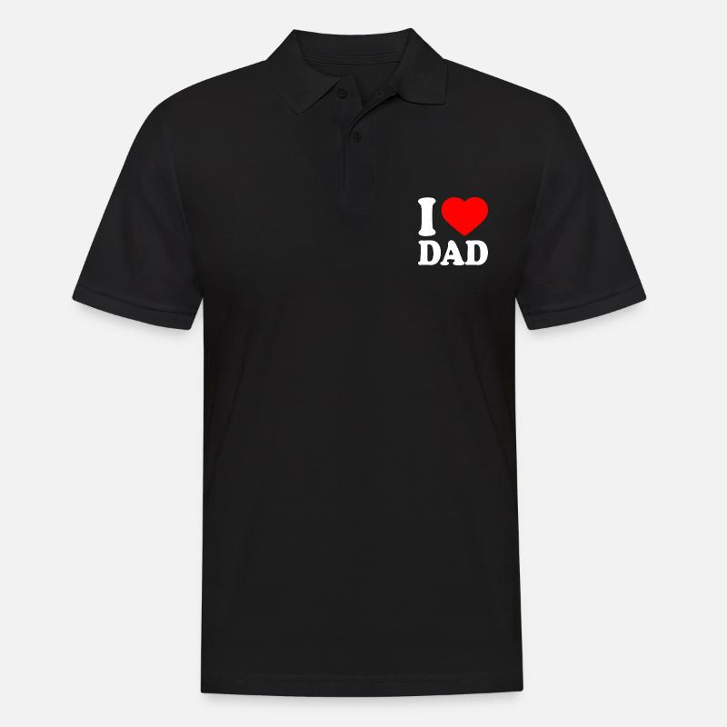I love dad - Männer Poloshirt - Schwarz