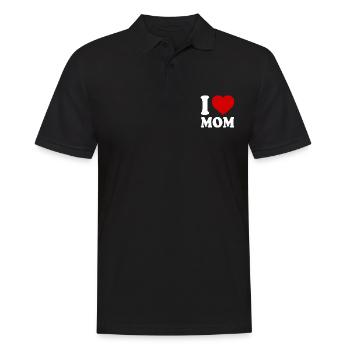 I love mom - Männer Poloshirt - Schwarz - Vorne - Kai (181cm)