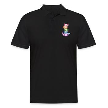 Rainbow Axolotl Group Design for Axolotl Fans - Men's Polo Shirt - black - Front - Kai (181cm)