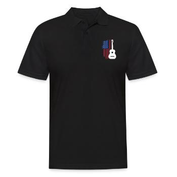 Gitarre USA Patriot - Männer Poloshirt - Schwarz - Vorne - Kai (181cm)