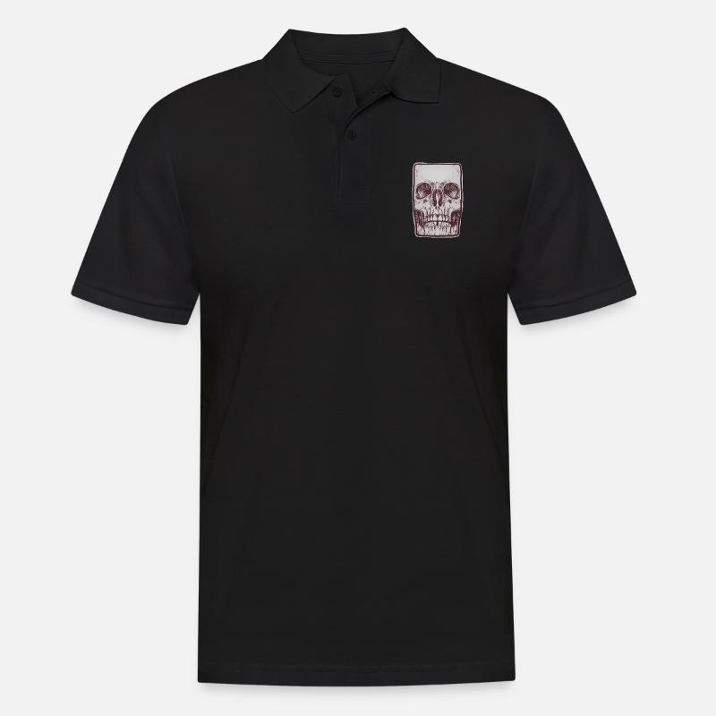 Vorderer Schädel - Männer Poloshirt - Schwarz