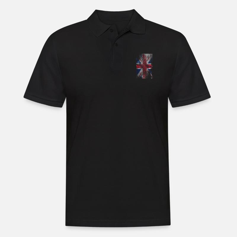 union jack - used look - Männer Poloshirt - Schwarz