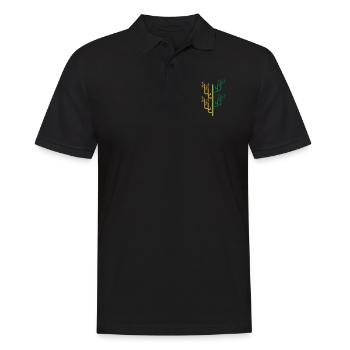 kunst äste cool großer wüste kaktus design muster - Männer Poloshirt - Schwarz - Vorne - Kai (181cm)