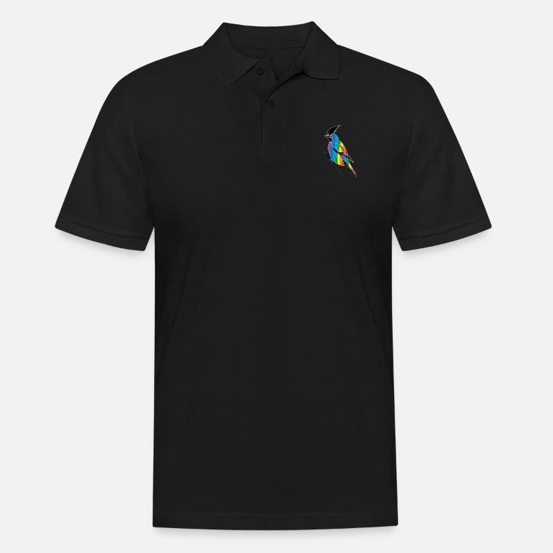Vogel - Männer Poloshirt - Schwarz