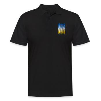 Ukraine Bleu Jaune Grunge Style Paix vs Guerre - Polo Homme - noir - Devant - Kai (181cm)