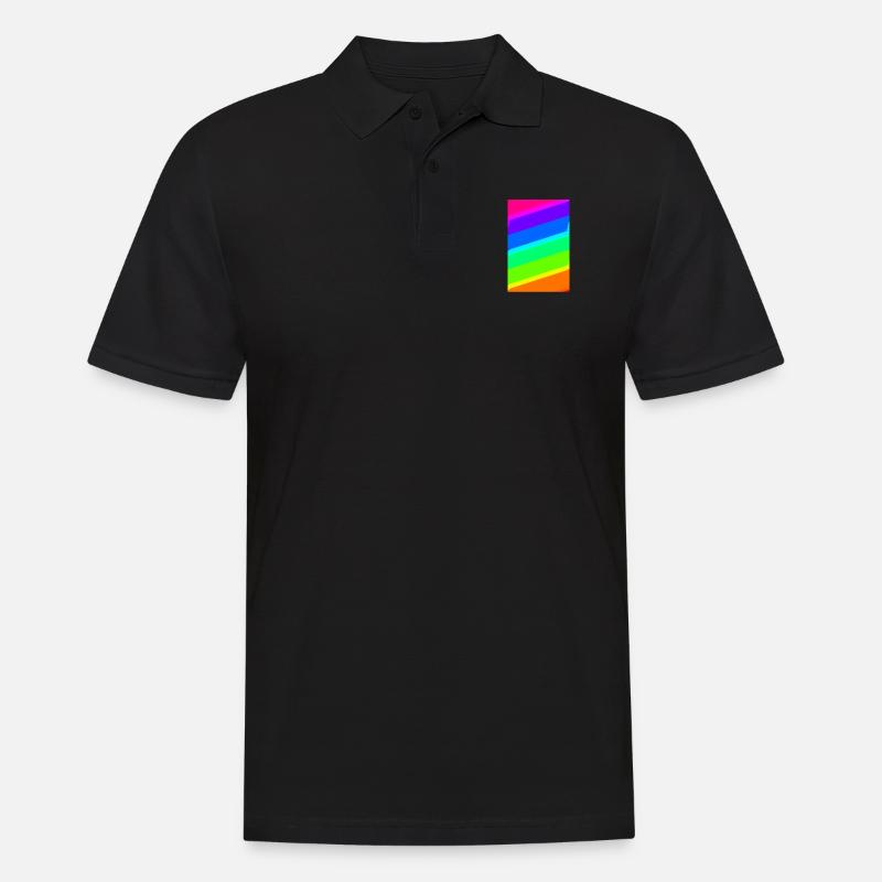 Farbverlauf | Regenbogenfarben | Muster - Männer Poloshirt - Schwarz
