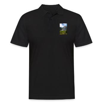 Geiranger Panoramablick am Geirangerfjord - Männer Poloshirt - Schwarz - Vorne - Kai (181cm)
